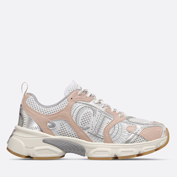 Dior Chrono Sneaker White Mesh with Nude and Silver - MEN US5.5 = EU38 = 24CM