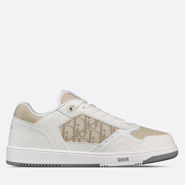 Dior B27 Uptown Low-Top Sneaker White and Beige Smooth Calfskin with Beige Dior Oblique Galaxy