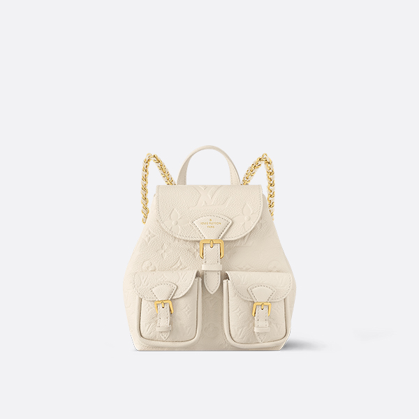 Louis Vuitton Backup Monogram Empreinte Leather Cream Backpack