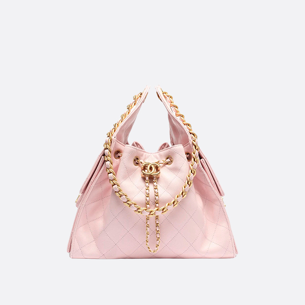 Chanel 25S Handbag Grained Calfskin & Gold-Tone Metal Light Pink