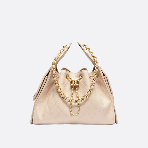 Chanel 25S Handbag Grained Calfskin & Gold-Tone Metal Beige