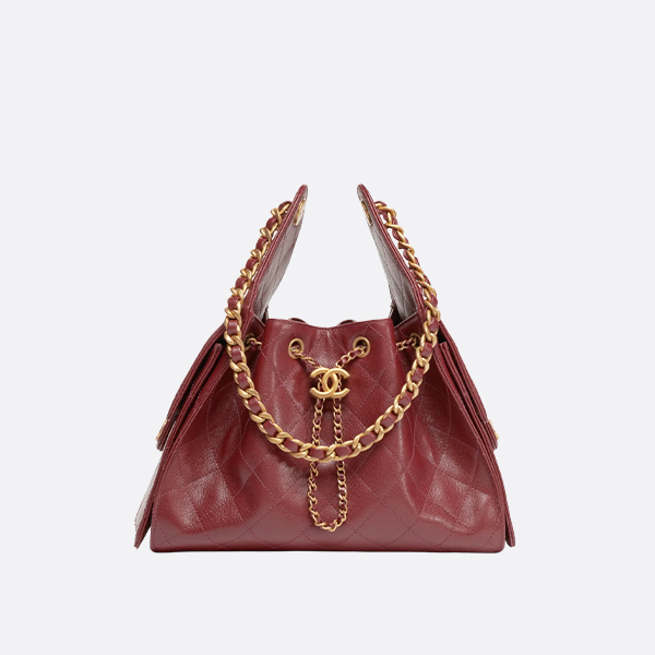 Chanel 25S Handbag Grained Calfskin & Gold-Tone Metal Burgundy