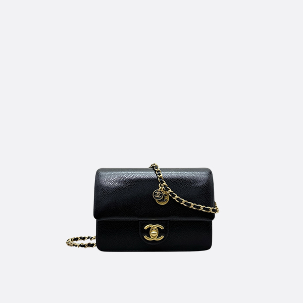 Chanel Mini Flap Bag with Charms Black Caviar & Gold-Tone Metal