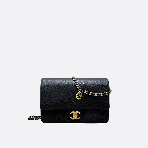 Chanel Small Flap Bag with Charms Black Caviar & Gold-Tone Metal