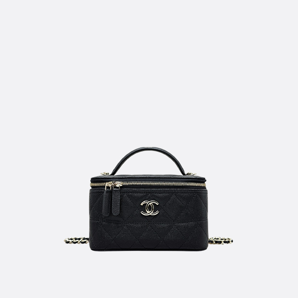 Chanel Vanity with Chain Black Caviar & Gold-Tone Metal