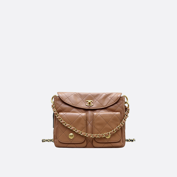 Chanel Small Flap Bag with Top Handle Brown – Lambskin & Gold-Tone Metal