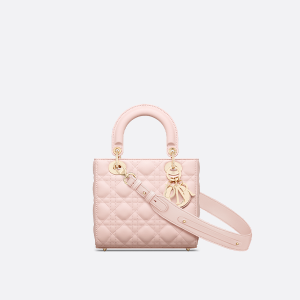 Small Lady Dior My ABCDior Bag Powder Pink Cannage Lambskin