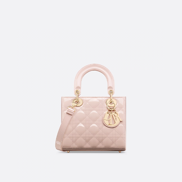 Small Lady Dior Bag Powder Pink Patent Cannage Calfskin