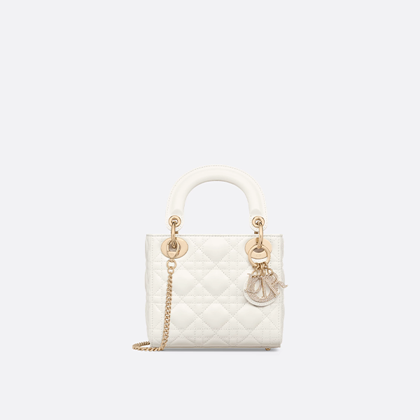 Mini Lady Dior Bag Latte Cannage Lambskin
