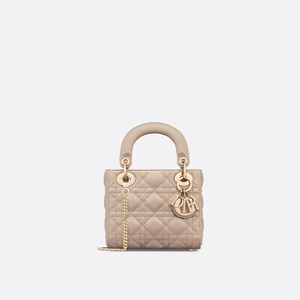 Mini Lady Dior Bag Powder Beige Cannage Lambskin