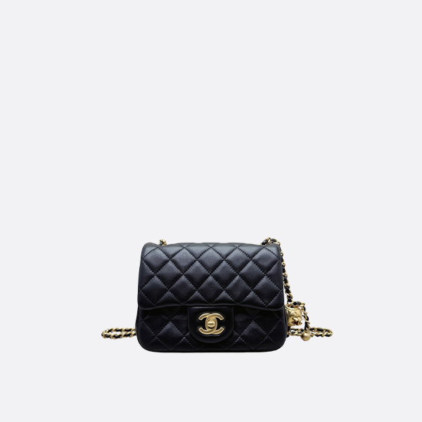 Chanel Mini Flap Bag with Charms Black Caviar & Gold-Tone Metal