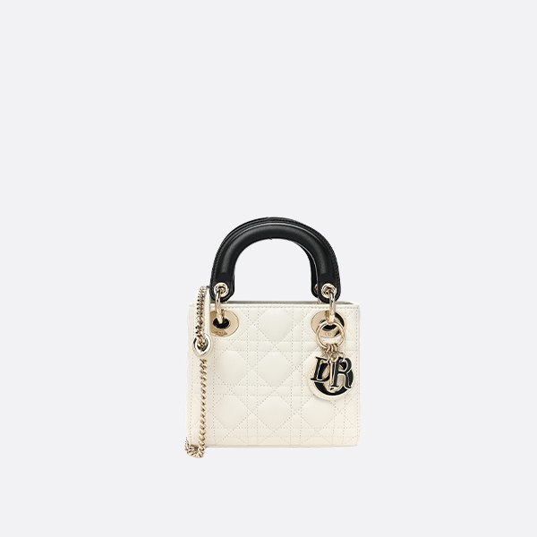 Mini Lady Dior Bag Two-Tone Black and White Cannage Lambskin