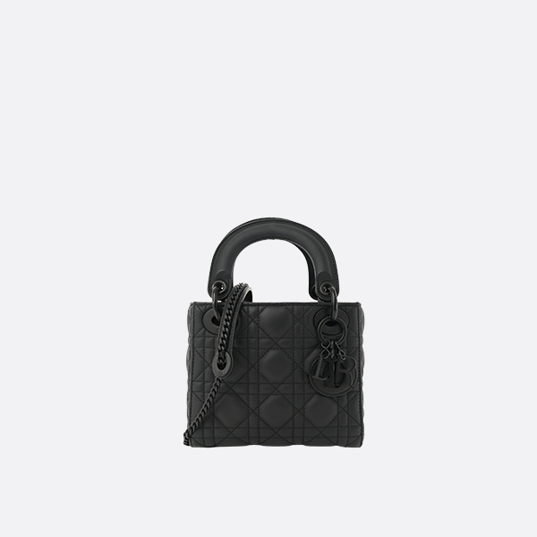 Mini Lady Dior Bag Black Ultramatte Cannage Calfskin